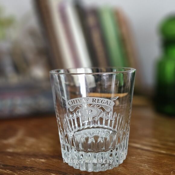 Chivas Regal Vtg Scotch Whiskey Drinking Glass Made by VONPOK Italy On The Rocks - Picture 6 of 10